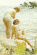 Anders Zorn tva flickor pa klipphall oil painting artist